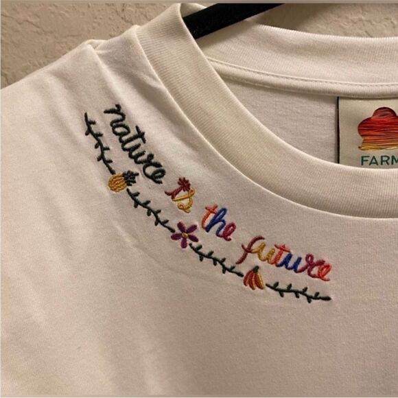 FARM RIO NWT nature is the future embroidered organic cotton top White Size S - Picture 12 of 13